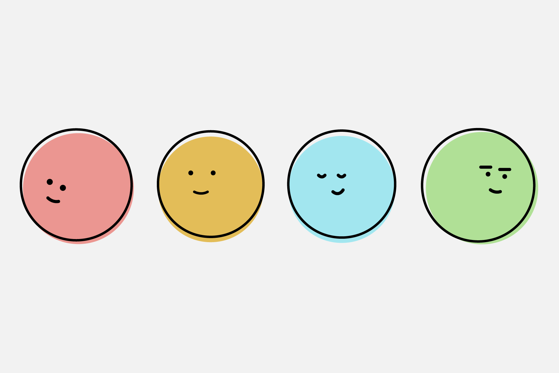 Kinderpraktijk nooms: Illustration style with smileys - 4 colors