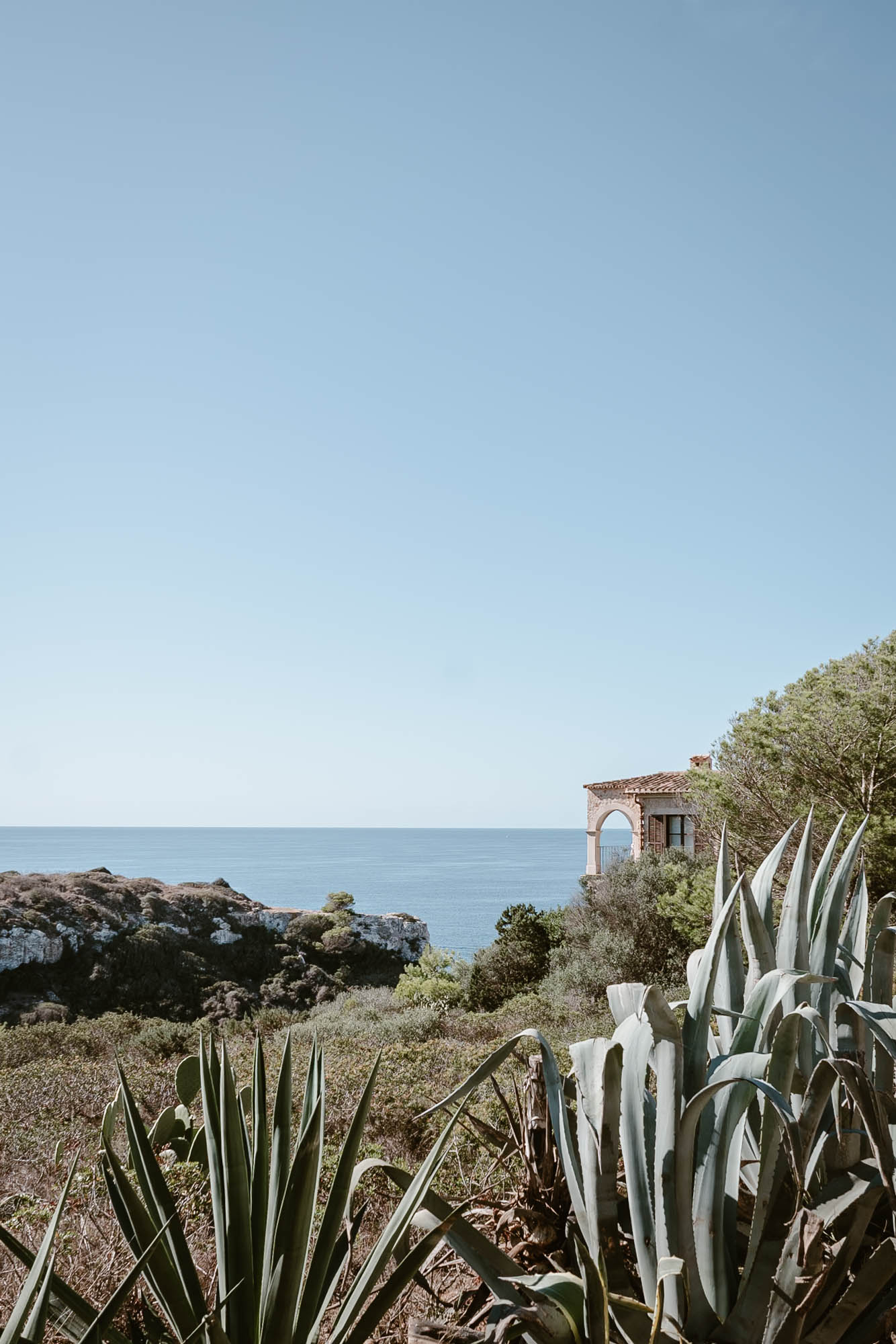 Panoramic view when walking to the Cala Llombard beach in Palma the Mallorca.