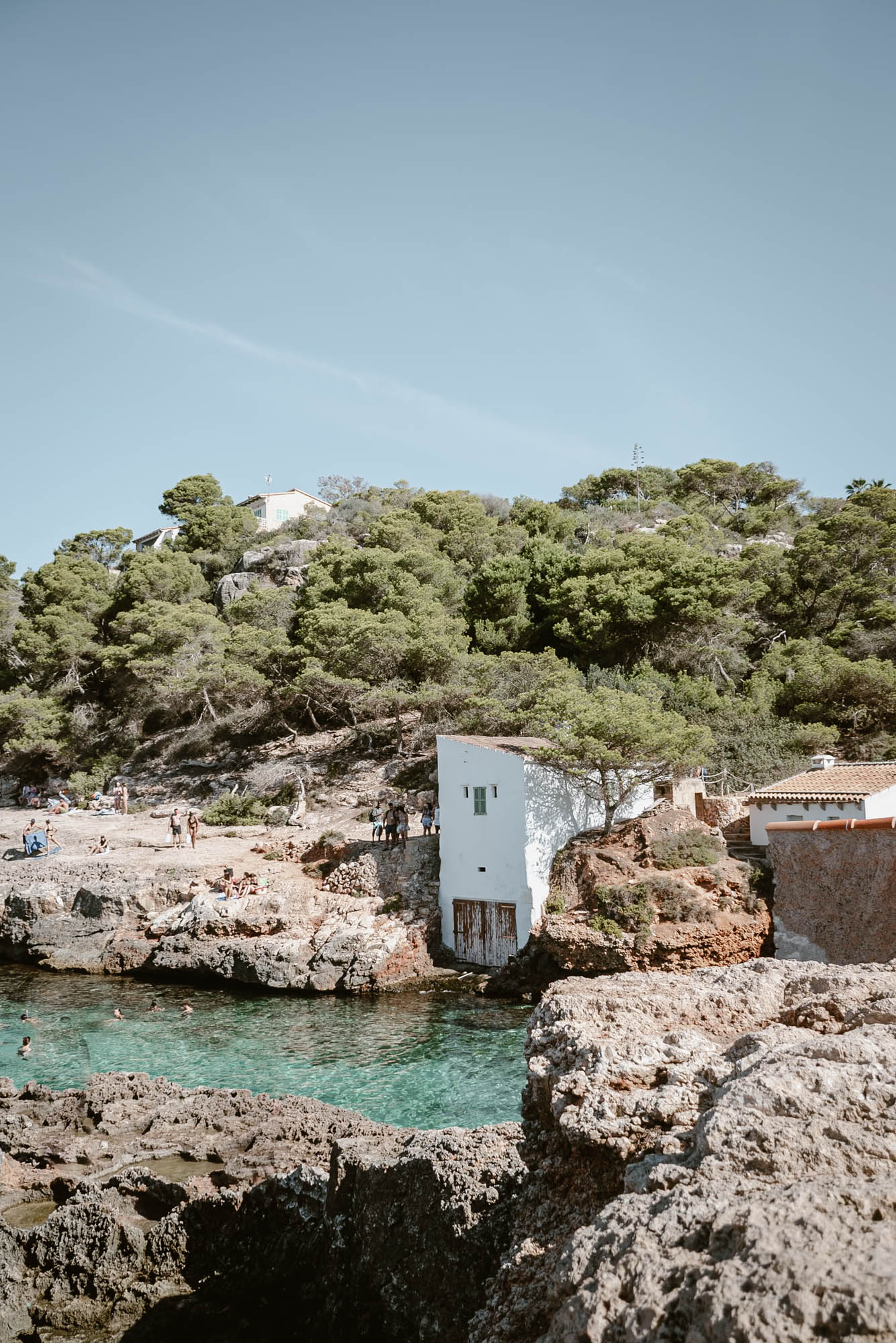 Old Fishermen house on the Cala Llombard beach in Palma the Mallorca.