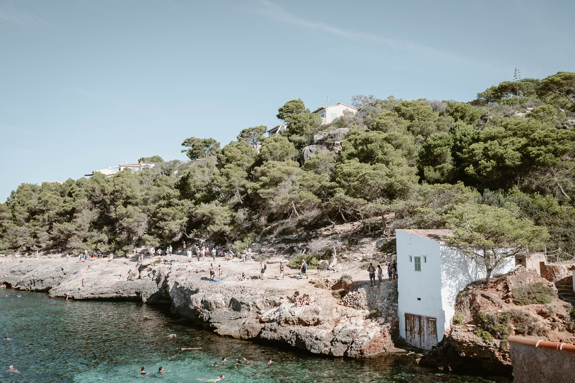 Old fishermen house on the Cala Llombard beach in Palma the Mallorca.