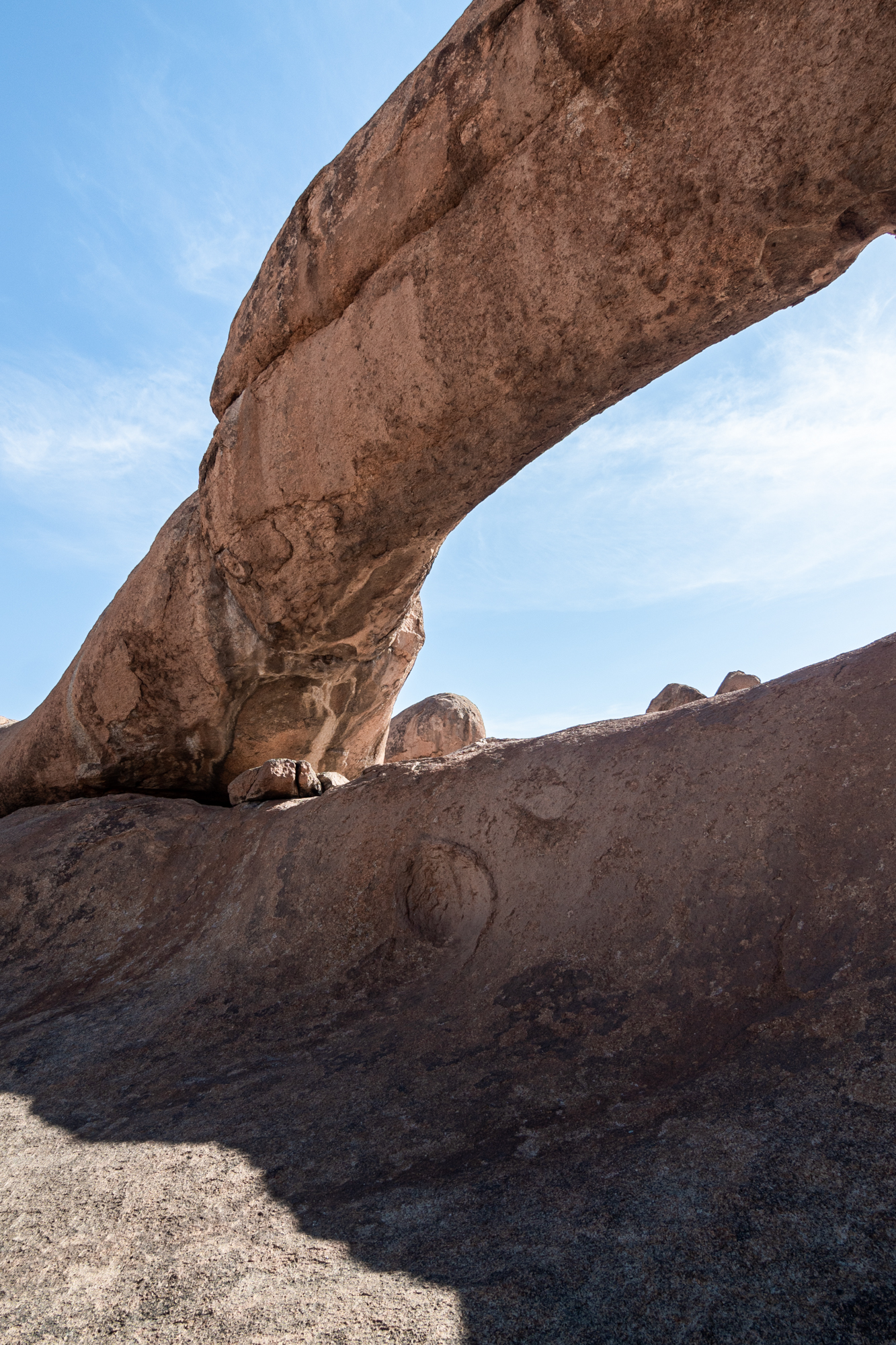 Spitzkoppe Rock Arch, eroded over time by the wind.