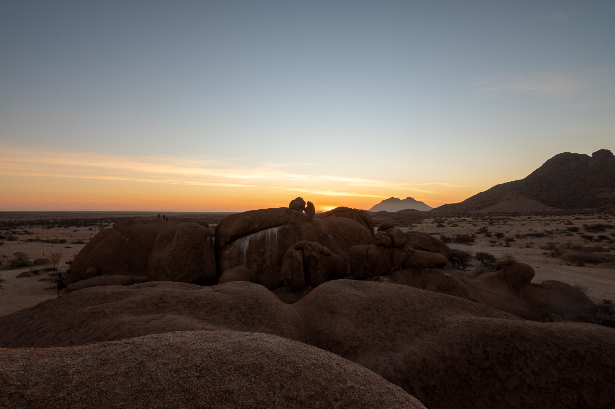 Sunset at Spitzkoppe rock arch.