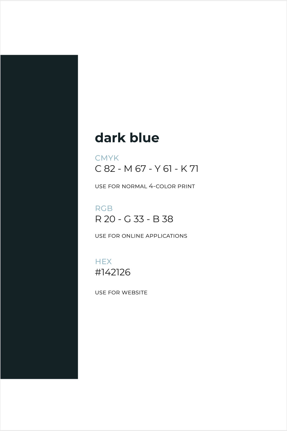 Branding color of 'out of the blue' called dark blue.